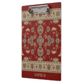 Zeitlos Elegance Red Beige Klassischer Fabrikname Klemmbrett (Links)