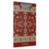 Zeitlos Elegance Red Beige Klassischer Fabrikname Klemmbrett (Rechts)