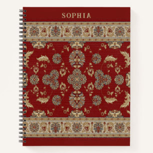 Zeitlos Elegance Red Beige Klassischer Fabrikname Notizblock