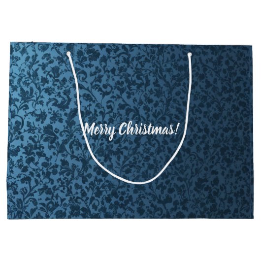 Zeitlos Elegant Blauer Blumenstrauß Viktorianische Große Geschenktüte (Rückseite)