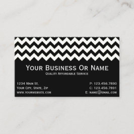 Zeitlos elegant, klassisch schwarz und weiß Zickza Visitenkarte
