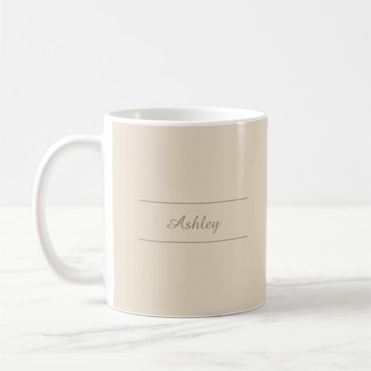 Zeitlos - Elegante Cream Name Tasse (Links)