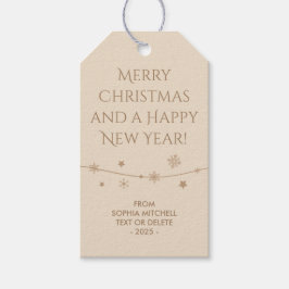 Zeitlos - Elegante Creme - Snowflake Geschenketike Geschenkanhänger