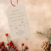 Zeitlos - Elegante Cremes Weihnachts Foto Geschenk Geschenkanhänger