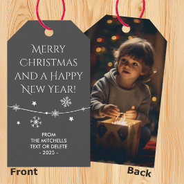 Zeitlos - Elegante graue Weihnachtsmarken für Weih Geschenkanhänger