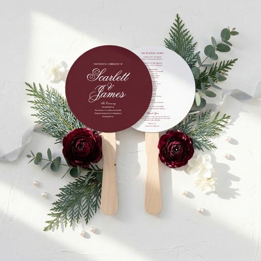 Zeitlos elegante Hochzeitsfeier Hochzeitsprogramm Fächer