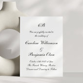 Zeitlos elegantes Schwarz-Weiß-Script Minimalistis Einladung