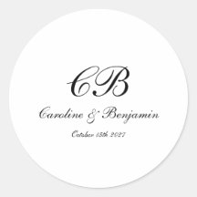 Zeitlos elegantes Schwarz-Weiß-Script-Monogramm