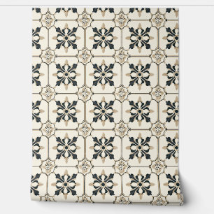 Zeitlos floral Charm Petite - Schwarz und Gold Tapete