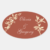 Zeitlos floral rustikal ovaler aufkleber