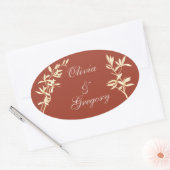 Zeitlos floral rustikal ovaler aufkleber