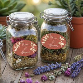 Zeitlos floral rustikal ovaler aufkleber