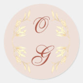 Zeitlos floral rustikal runder aufkleber (Vorderseite)