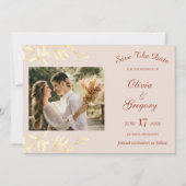 Zeitlos floral rustikal save the date (Vorderseite)