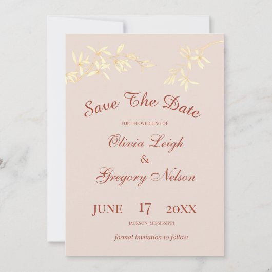 Zeitlos floral rustikal save the date (Vorderseite)