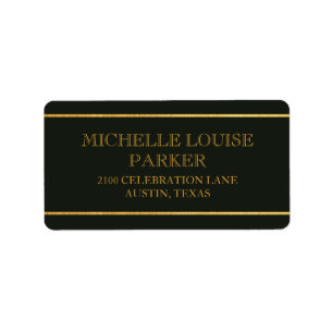 Zeitlos Gold Dark Green Personalisiert Adressaufkleber