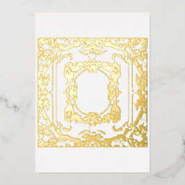 Zeitlos goldenes Barockbild Folieneinladung