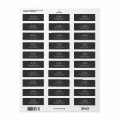 Zeitlos - Graues Schwarzes Monogramm-Adressenlabel (Vorne)