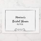 Zeitlos handgeschriebener Swan Brautparty Champagn Schaumweinetikett (Einzelnes Label)