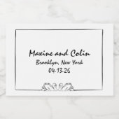 Zeitlos handgeschriebener Swan Brautparty Champagn Schaumweinetikett (Einzelnes Label)