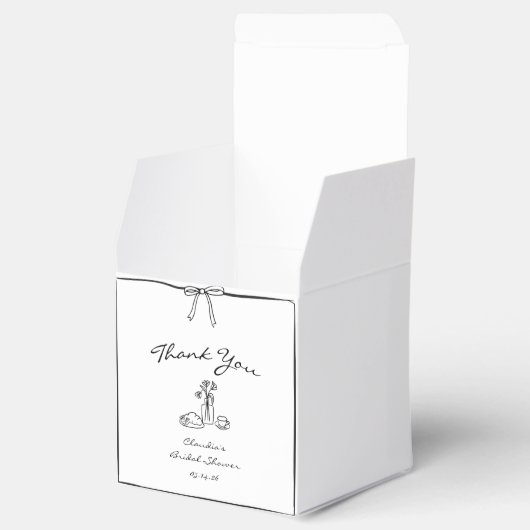 Zeitlos handGezeichnet Brautparty Chic Danke Geschenkschachtel (Geöffnet)