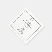Zeitlos handGezeichnet Coquette Brautparty Bespoke Serviette (Ecke)