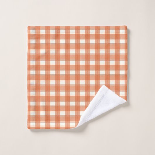 Zeitlos Kariert Orange Waschlappen (Waschlappen)