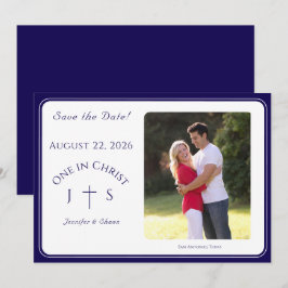 Zeitlos katholische monogrammierte Hochzeit Save The Date