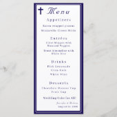 Zeitlos katholisches monogrammiertes Hochzeit Menükarte (Vorderseite)