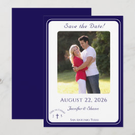 Zeitlos katholisches monogrammiertes Hochzeits- Save The Date