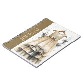 Zeitlos kleines schwarzes Kleid LBD Reisebeige Notizblock (Linke Seite)