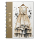 Zeitlos kleines schwarzes Kleid LBD Reisebeige Notizblock (Vorderseite)