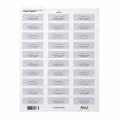 Zeitlos — Moonlit Grau Monogram Address Label (Vorne)