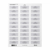 Zeitlos - Moonlit Grau Monogram Address Label (Vorne)