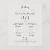 Zeitlos neutrales Beige elegantes Hochzeitsprogram (Rückseite)