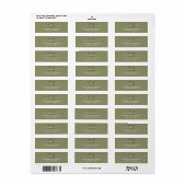 Zeitlos - Olive Monogram Address Label (Vorne)