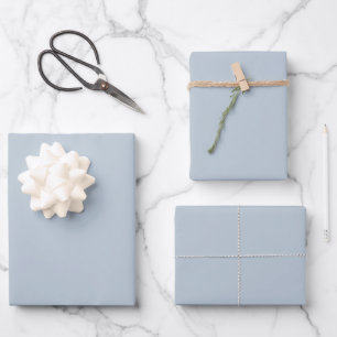 Zeitlos - Papierblätter für blaue Schleife Geschenkpapier Set