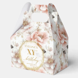 Zeitlos pastellrosa rustikale goldene Aquarellfarb Geschenkschachtel