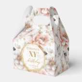 Zeitlos pastellrosa rustikale goldene Aquarellfarb Geschenkschachtel (Vorderseite)