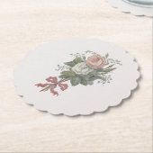 Zeitlos, pink, Rose Thema Hochzeit Untersetzer (angewinkelt)