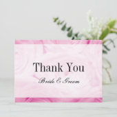 Zeitlos rosa Blume Bouquet Foto Hochzeit Dankeskarte (Stehend Vorderseite)