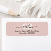 Zeitlos — Rosy Beige Monogram Address Label (Insitu)