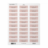 Zeitlos — Rosy Beige Monogram Address Label (Vorne)