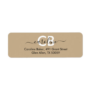 Zeitlos - Sand Beige Monogram Address Label