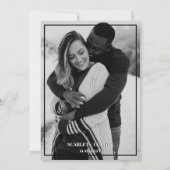 Zeitlos Schwarz & Weiß mit Foto Hochzeit Einladung (Rückseite)