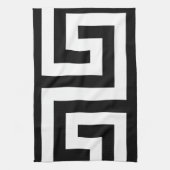 Zeitlos Schwarz-weißer griechischer Schlüssel Geschirrtuch (Vertikal)