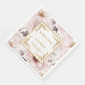 Zeitlos staubige Rosa-Elfenbein-Papierservietten Serviette (Ecke)