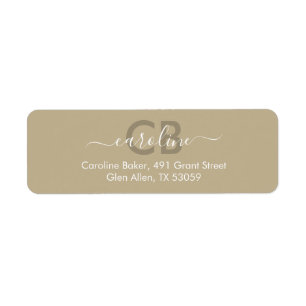 Zeitlos - Taupe Beige Address Label