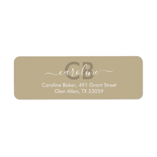 Zeitlos - Taupe Beige Address Label (Vorne)