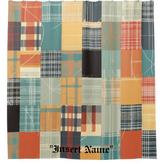 Zeitlos Tweed Duschvorhang (Vorderseite)